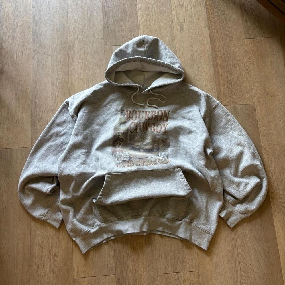 Adidas Men's Grey and Cream Hoodie